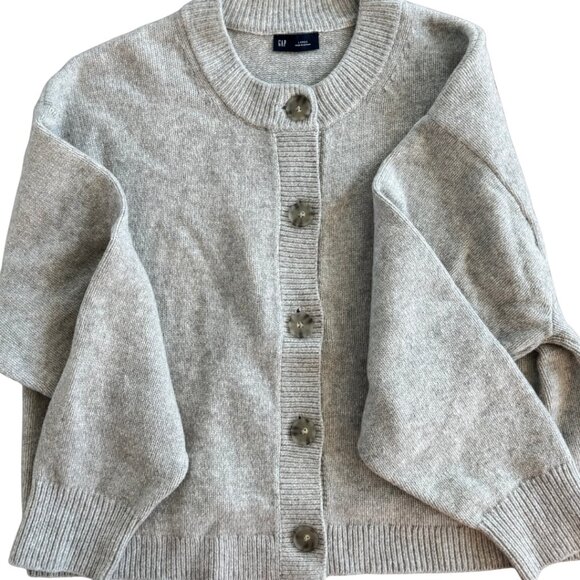 Gap Women's CashSoft Oversized Chunky Cardigan in Lt Heather Grey Size Large - Picture 5 of 6